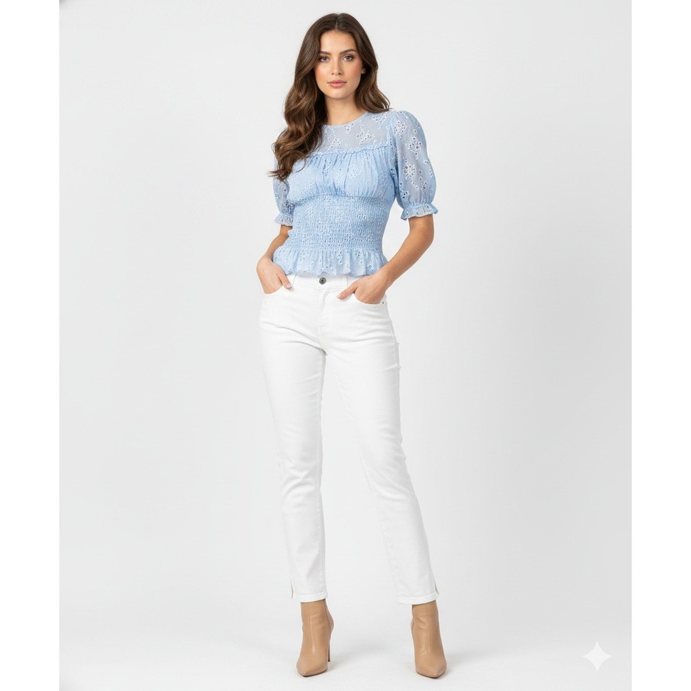 NYDJ Jeans Womens 8P White AMI Skinny Ankle Lift Tuck Tech Stretch Shaping Denim